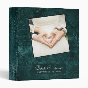 Glitzy Foil   Teal Midnight Green Faux Shine Photo Binder