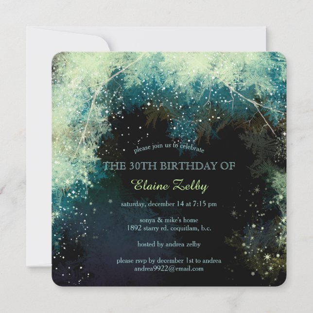 Glitzy Forest 30th Birthday Party Invitation (Front)