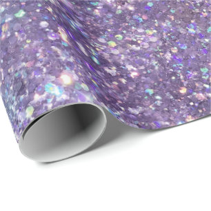 Glitzy Girly Glam Purple Sparkle Glitter Wrapping Paper