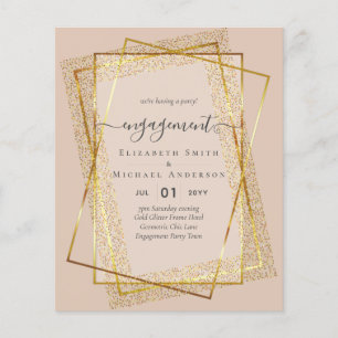 Glitzy Glam ENGAGEMENT Party Invitations BUDGET Flyer
