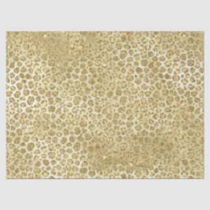 Glitzy Glam Gold Glitter Leopard Print   Tissue Paper