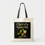 GLITZY GOLD 60TH BIRTHDAY PARTY TOTE BAG<br><div class="desc">This awesome 60 year old will be dazzled with this stylish gold high heel & martini 60th birthday design on Tees, Gifts and Party Goods from www.zazzle.com/jlpbirthday. Surprise your beautiful 60 year old Birthday Diva with a unique and one of a kind 60th customized birthday gift that she will treasure...</div>