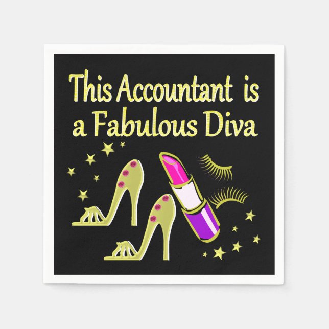 GLITZY GOLD ACCOUNTANT DESIGN NAPKIN (Front)