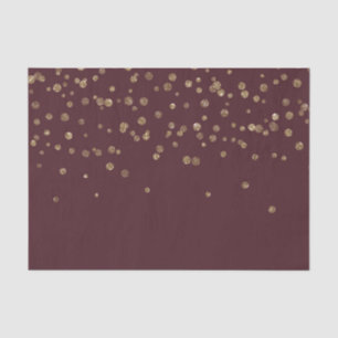 Glitzy Gold Glam Burgundy Dots Tissue Paper