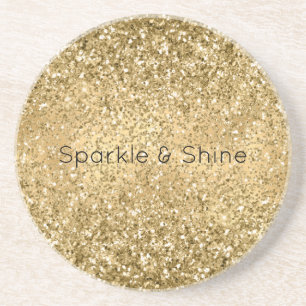 Glitzy Gold Glam Glitter Sparkle Coaster