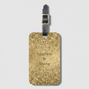 Glitzy Gold Glam Glitter Sparkle      Luggage Tag