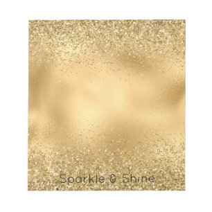 Glitzy Gold Glam Glitter Sparkle       Notepad