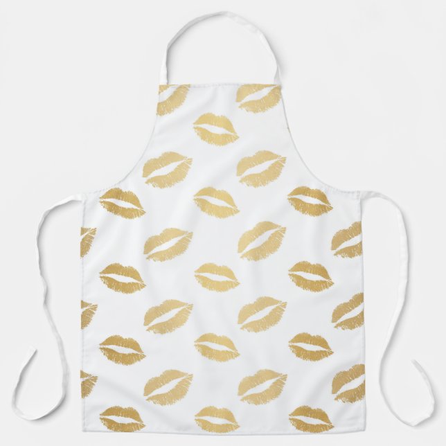 Glitzy Gold Kisses Apron (Front)