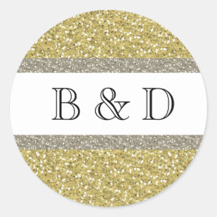Glitzy Gold Silver Personalized Seal
