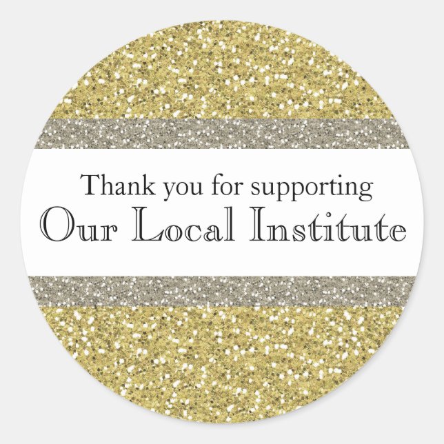 Glitzy Gold Silver Personalized Seal (Front)