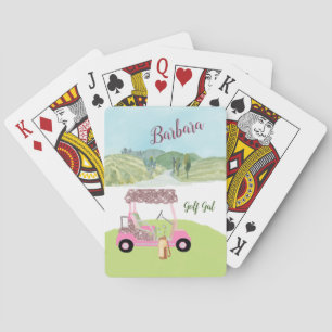 Glitzy Humour Golf Cart Scenic Playing Cards