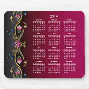 Glitzy Lady 2014 Calendar Mouse Pad