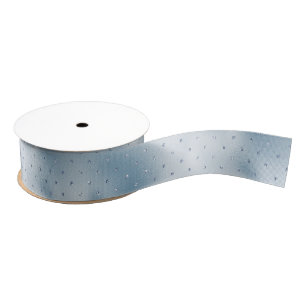 Glitzy Light Blue Polka Dots Grosgrain Ribbon