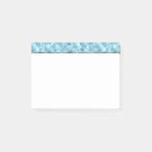 Glitzy Mermaid Scales   Ice Blue Sparkle Pattern Post-it Notes