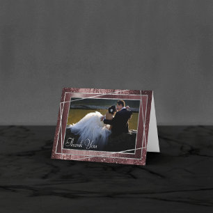 Glitzy Minimalism   Cassis Purple Glitter Photo Thank You Card