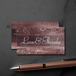 Glitzy Minimalism   Cassis Purple Love and Thanks Enclosure Card