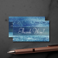 Glitzy Minimalist | Iridescent Blue Thank You