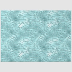Glitzy Mint Zebra Print Tissue Paper