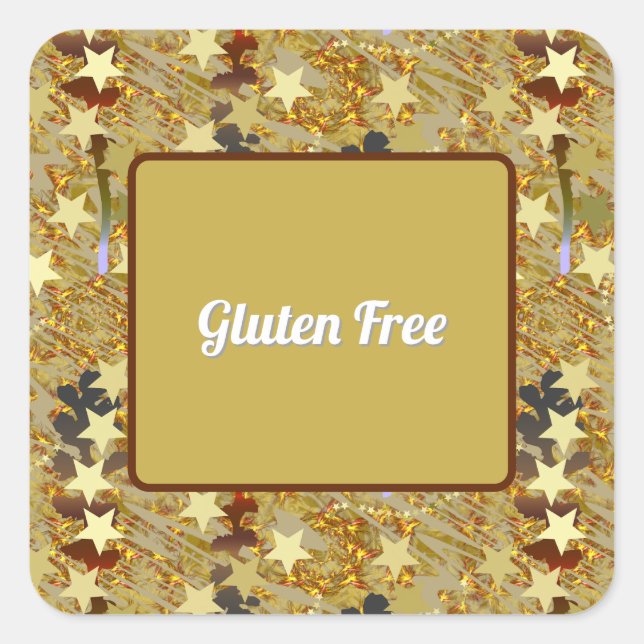 Glitzy Party Special Food Gluten Free Square Sticker (Front)
