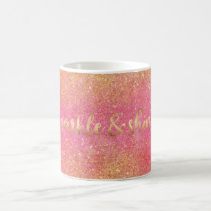 Glitzy Pink Gold Sparkle and Shine Coffee Mug