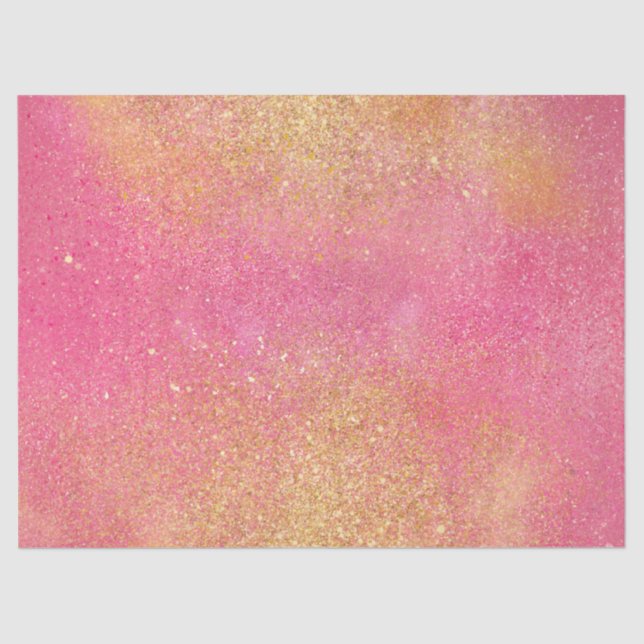 Glitzy Pink Gold Sparkle and Shine Tissue Paper (Front)