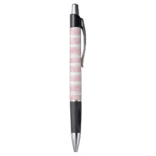 Glitzy Pink Stripes Pen