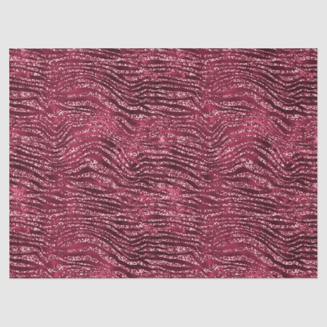 Glitzy Red Glitter Animal Print    Tissue Paper (Front)