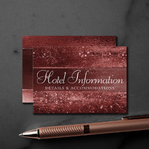Glitzy Red Glitter Crimson Guest Accommodations Enclosure Card