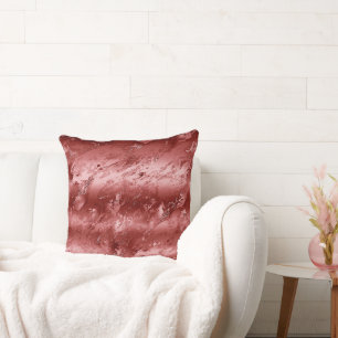 Glitzy Red Ombre Marble       Throw Pillow