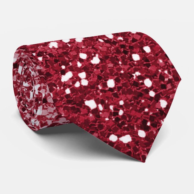 Glitzy Red Ombre Neck Tie (Rolled)