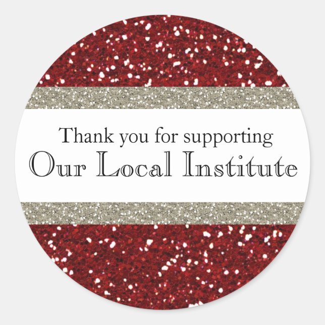 Glitzy Red Silver Personalized Seal (Front)