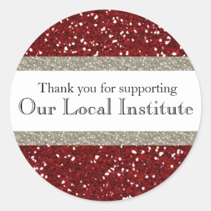 Glitzy Red Silver Personalized Seal