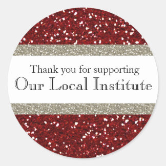 Glitzy Red Silver Personalized Seal