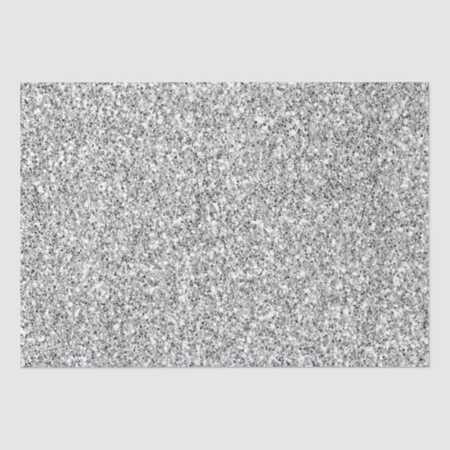 Glitzy Silver Faux Glitter Tissue Paper (Front)