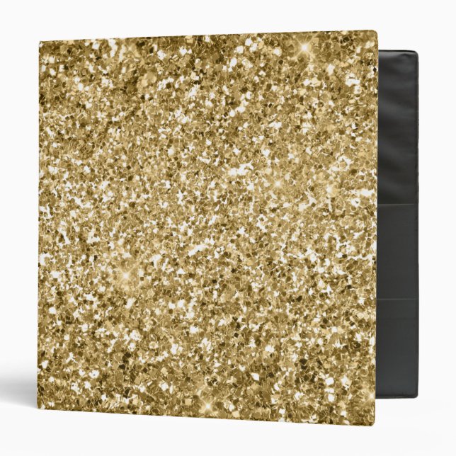  Glitzy Sparkle Gold Glitter Binder (Front/Inside)