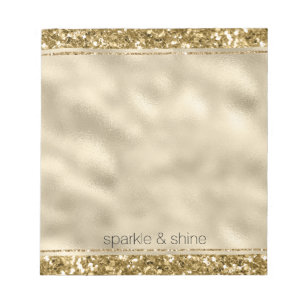 Glitzy Sparkle Gold Glitter     Notepad