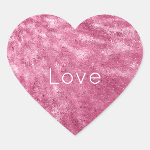 Glitzy Sparkle Pink  Heart Sticker