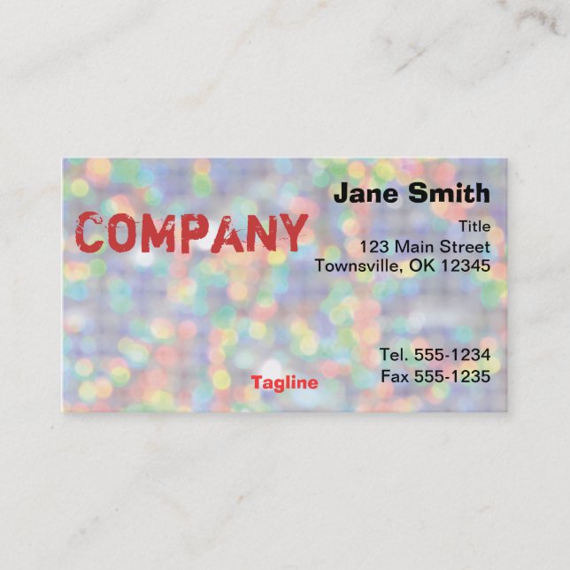 Glitzy Sparkling Business Card (Front)