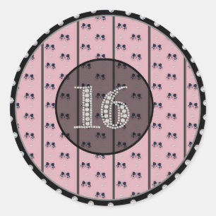 Glitzy Sweet 16 Birthday Stickers