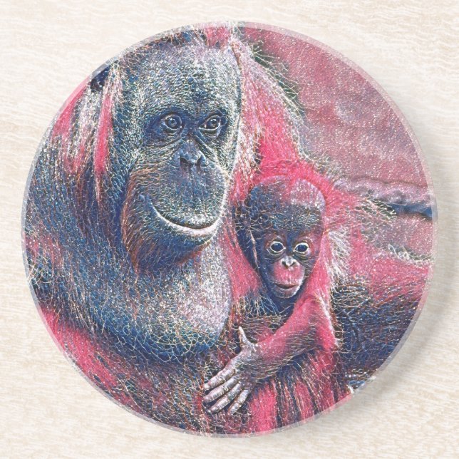 GlitzyAnimal_OrangUtan_003 Coaster (Front)