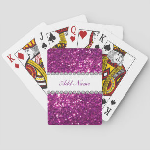 Glizty Bling Monogram Playing Cards