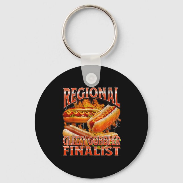 Glizzy Gobbler Funny Wiener Hot Dog Meme Bootleg G Keychain (Front)