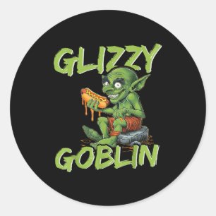 Glizzy Goblin Funny Glizzy Gobbler Hot Dog Lover Classic Round Sticker