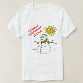 Gloabal Warming Sucks Melting Snowman T-Shirt