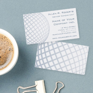 Global Business Consultant Blue Grey Globe Card
