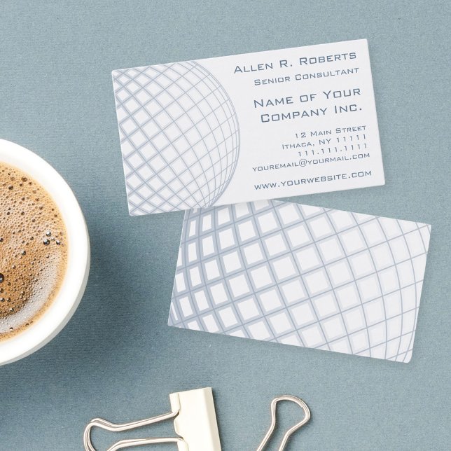 Global Business Consultant Blue Grey Globe Card (Creator Uploaded)