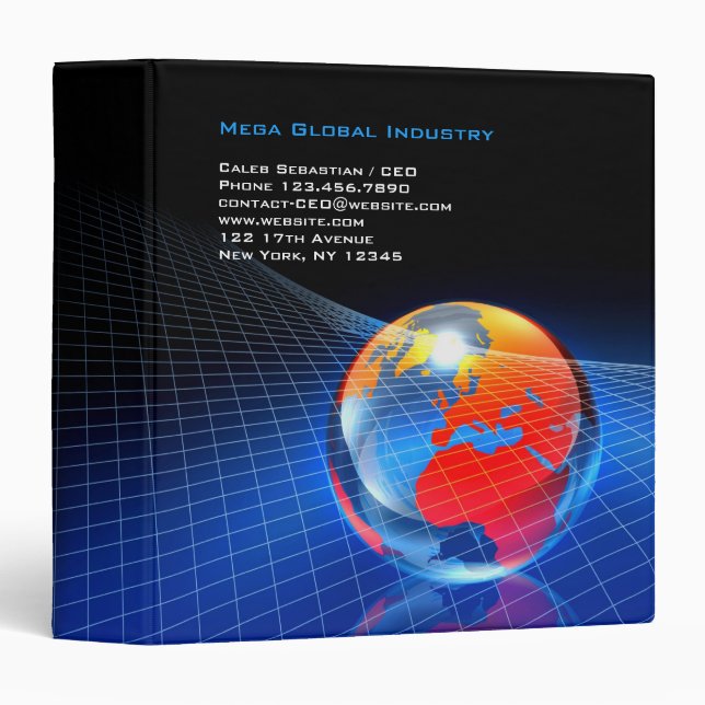 Global Business Globe Binder Template (Front/Spine)