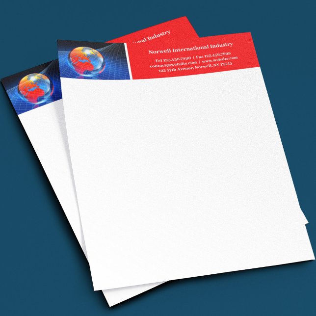 Global Business Globe Letterhead Template (Creator Uploaded)