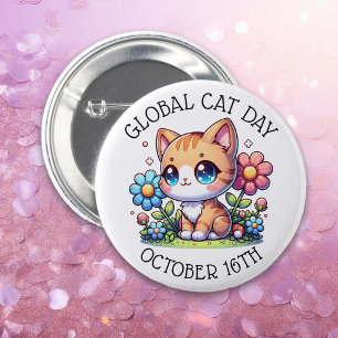 Global Cat Day October 16th 2 Inch Round Button