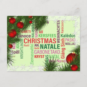  Global Christmas Tree Wishes Holiday Postcard